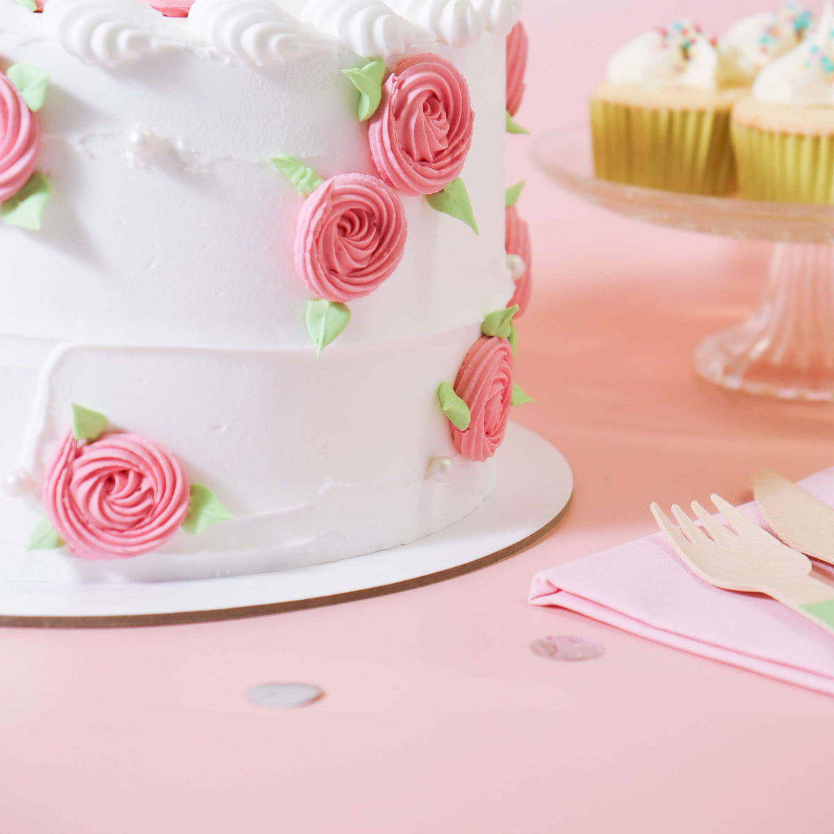 Round White Cake Cards Pk/5 (25cm / 10in)