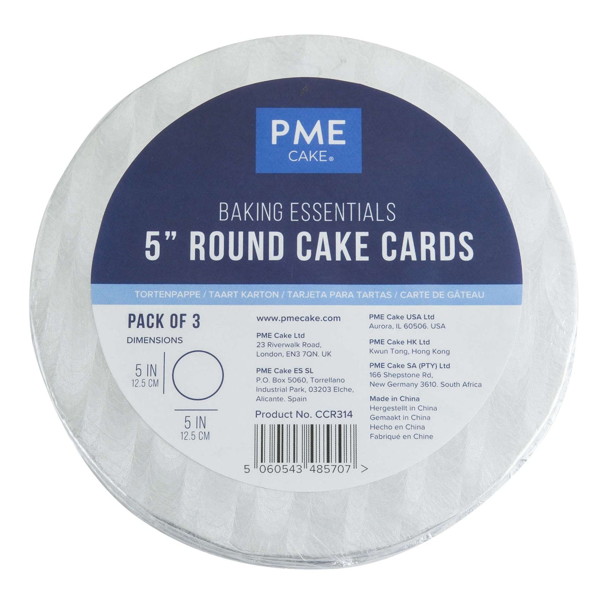 Value Round Cake Card (127mm / 5in), Set of 3