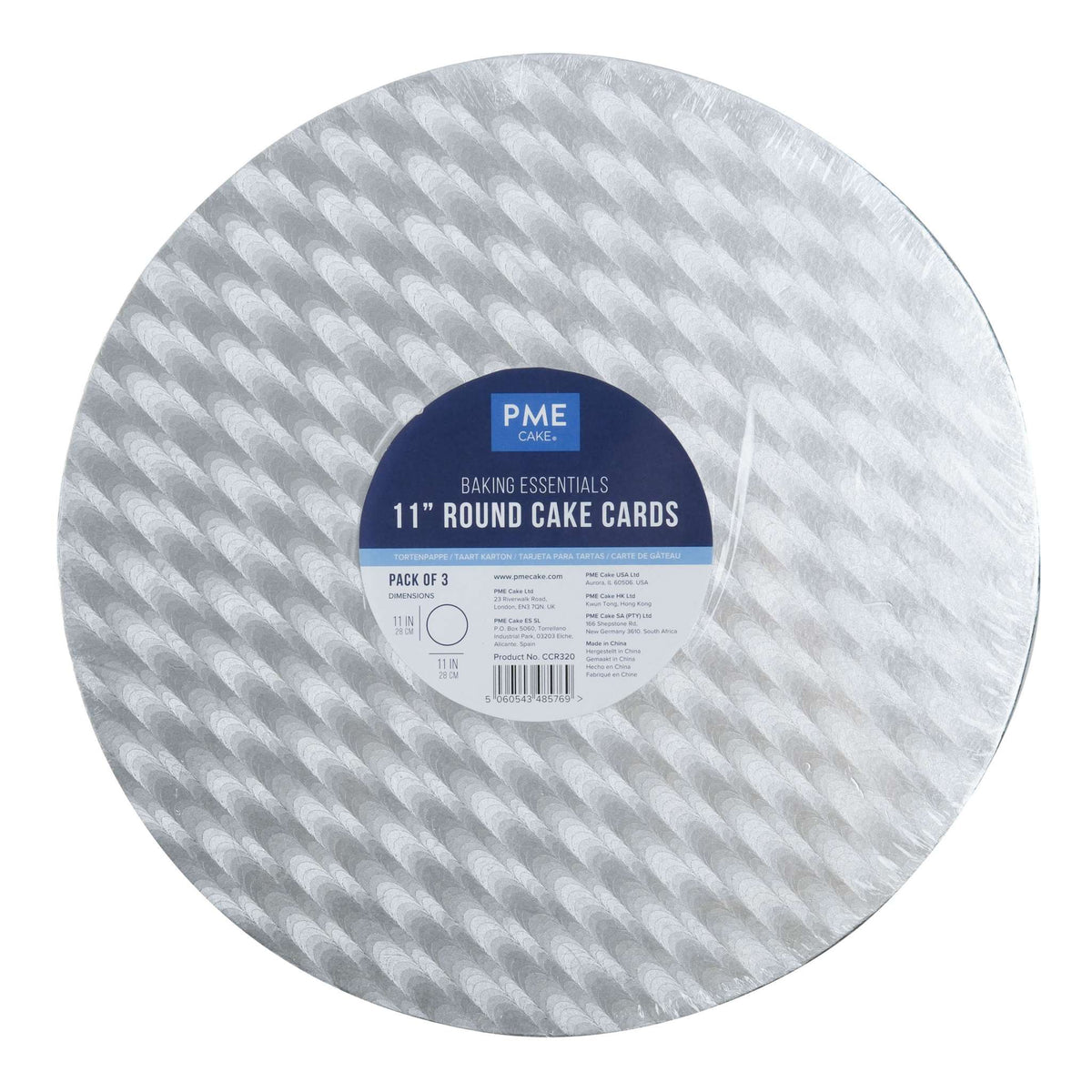 PME Baking Essentials 11” Round Cake Card (28cm / 11”), Pack of 3