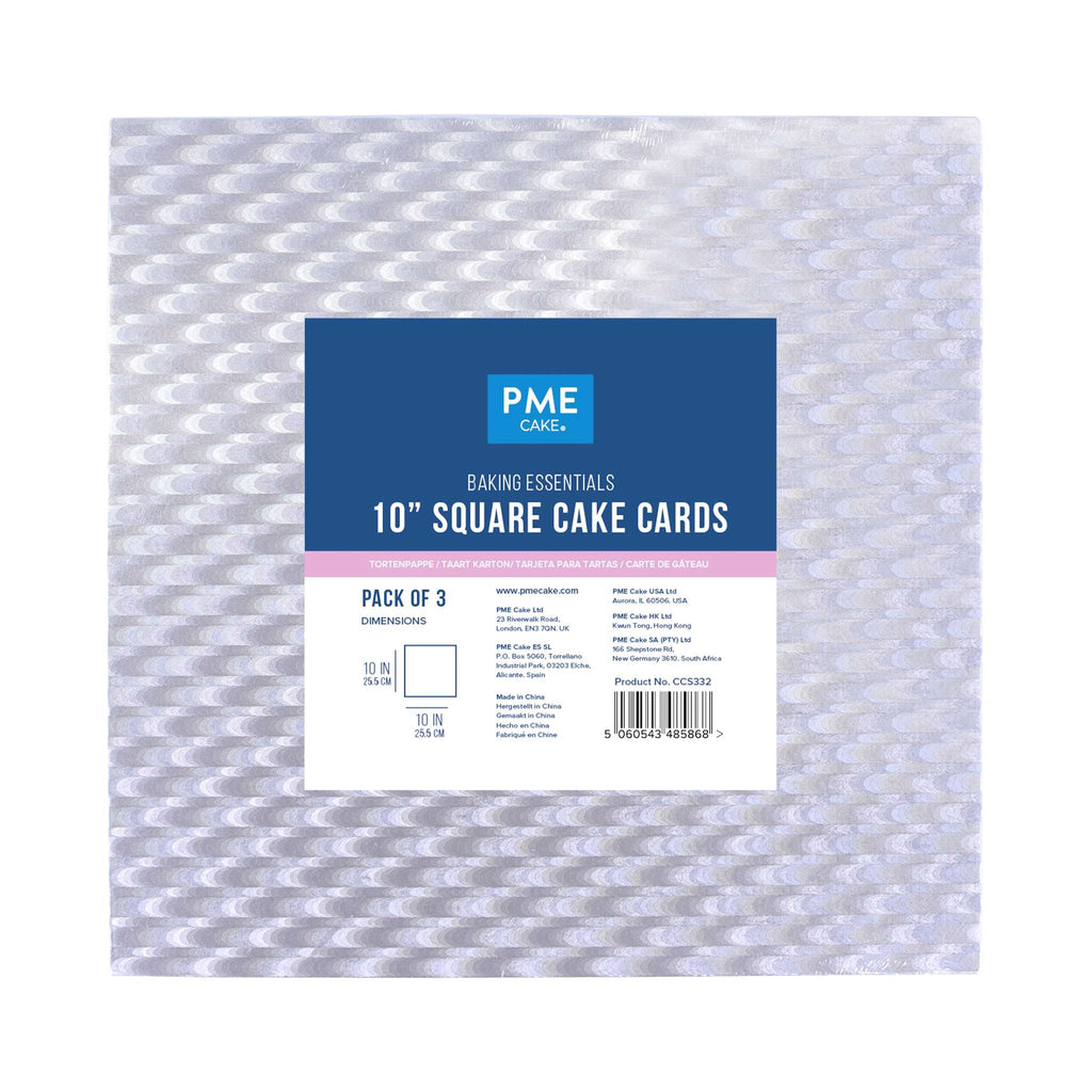 Value Square Cake Card (254mm / 10in), Set of 3