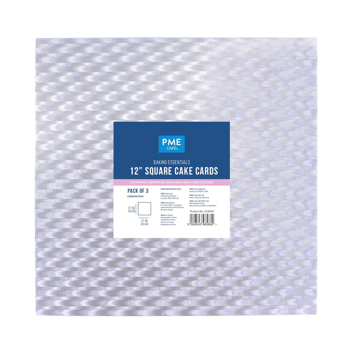 Value Square Cake Card (305mm / 12in), Set of 3