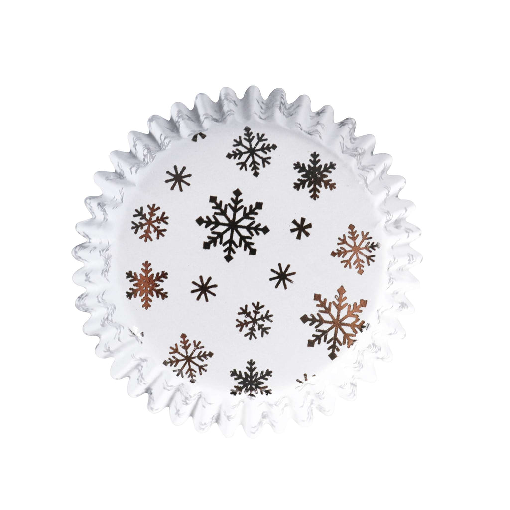 Silver Snow Foil Lined Cupcake Cases Pk/60
