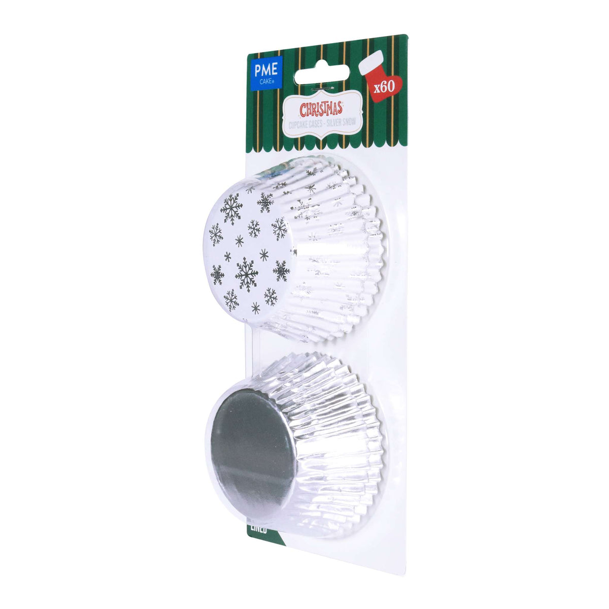 Silver Snow Foil Lined Cupcake Cases Pk/60