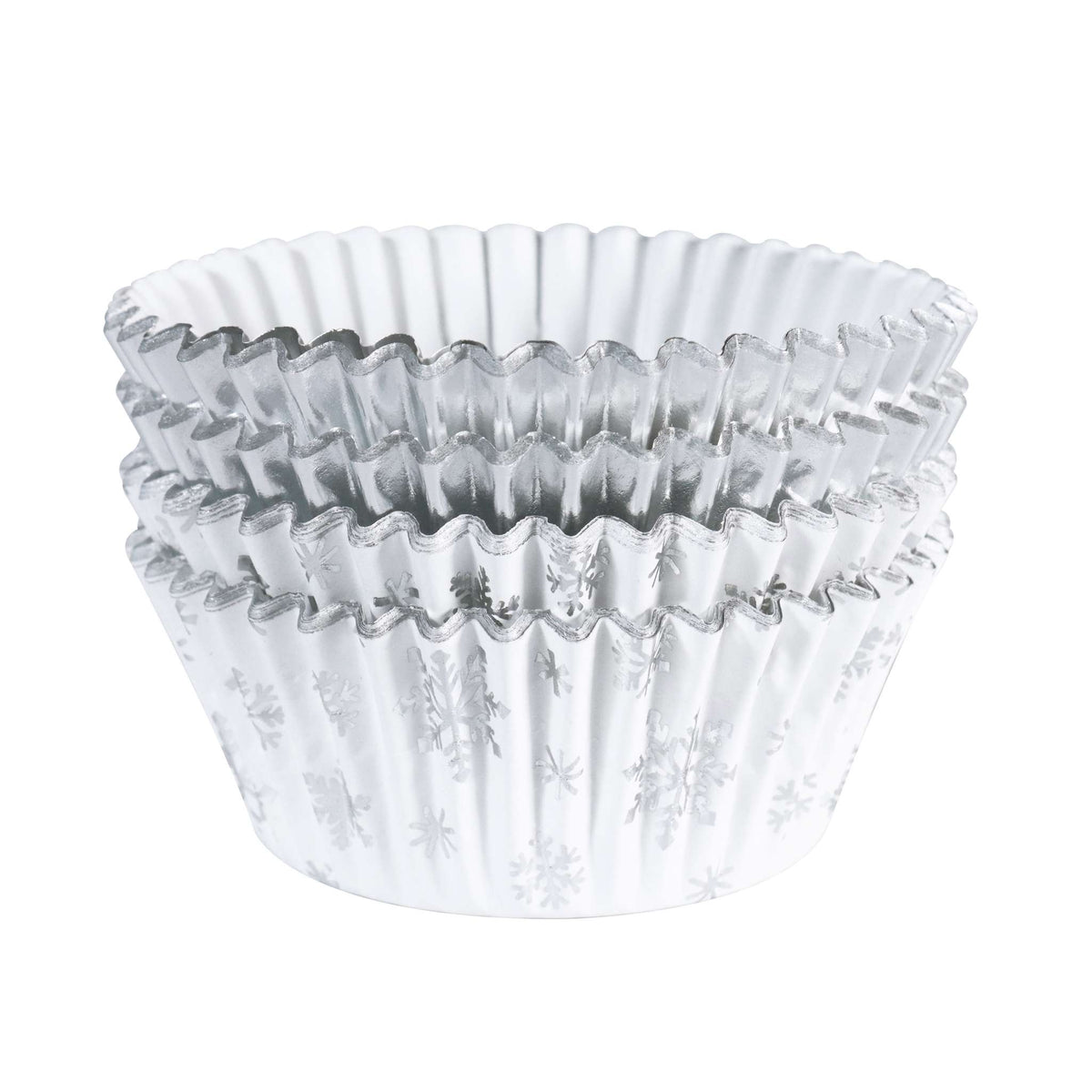 Silver Snow Foil Lined Cupcake Cases Pk/60
