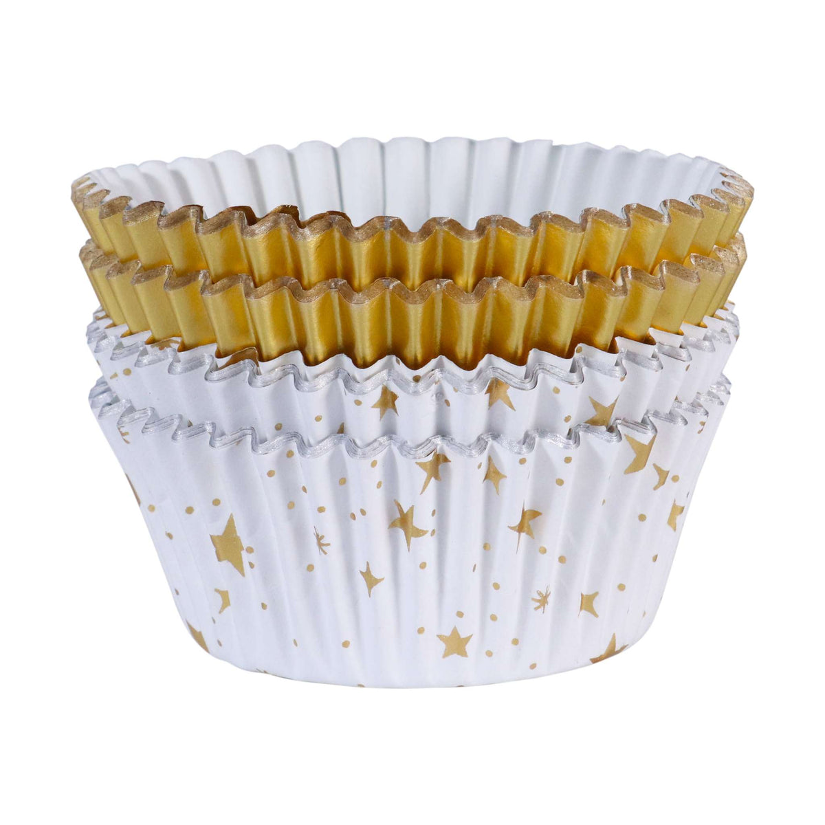 Noël Caissettes à cupcakes en Aluminium - Étoiles Dorées (60 pièces)