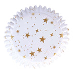 Weihnachtliche folienbeschichtete Cupcake-Förmchen - Goldene Sterne (60 Stück)
