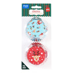 Kerst Cupcake Vormpjes met Folievoering - Kerstman & Rudolph (60 stuks)