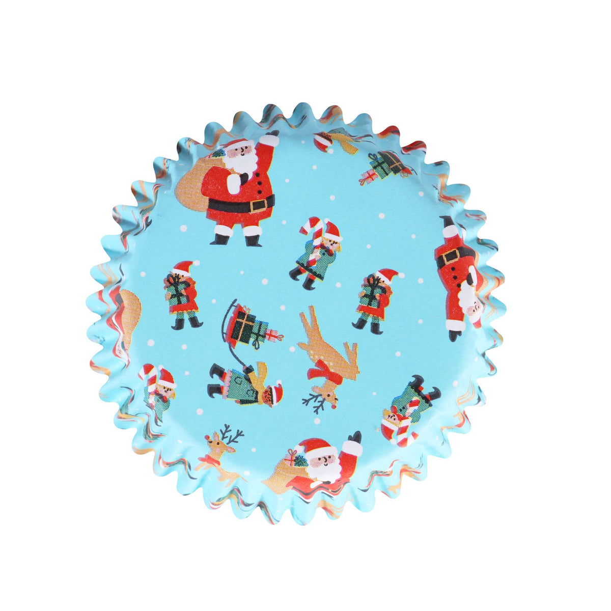 Kerst Cupcake Vormpjes met Folievoering - Kerstman & Rudolph (60 stuks)