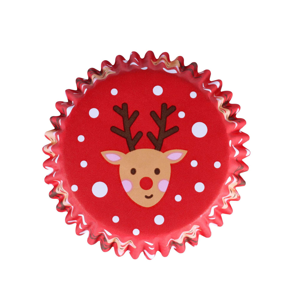 Kerst Cupcake Vormpjes met Folievoering - Kerstman & Rudolph (60 stuks)