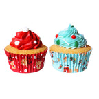 Kerst Cupcake Vormpjes met Folievoering - Kerstman & Rudolph (60 stuks)