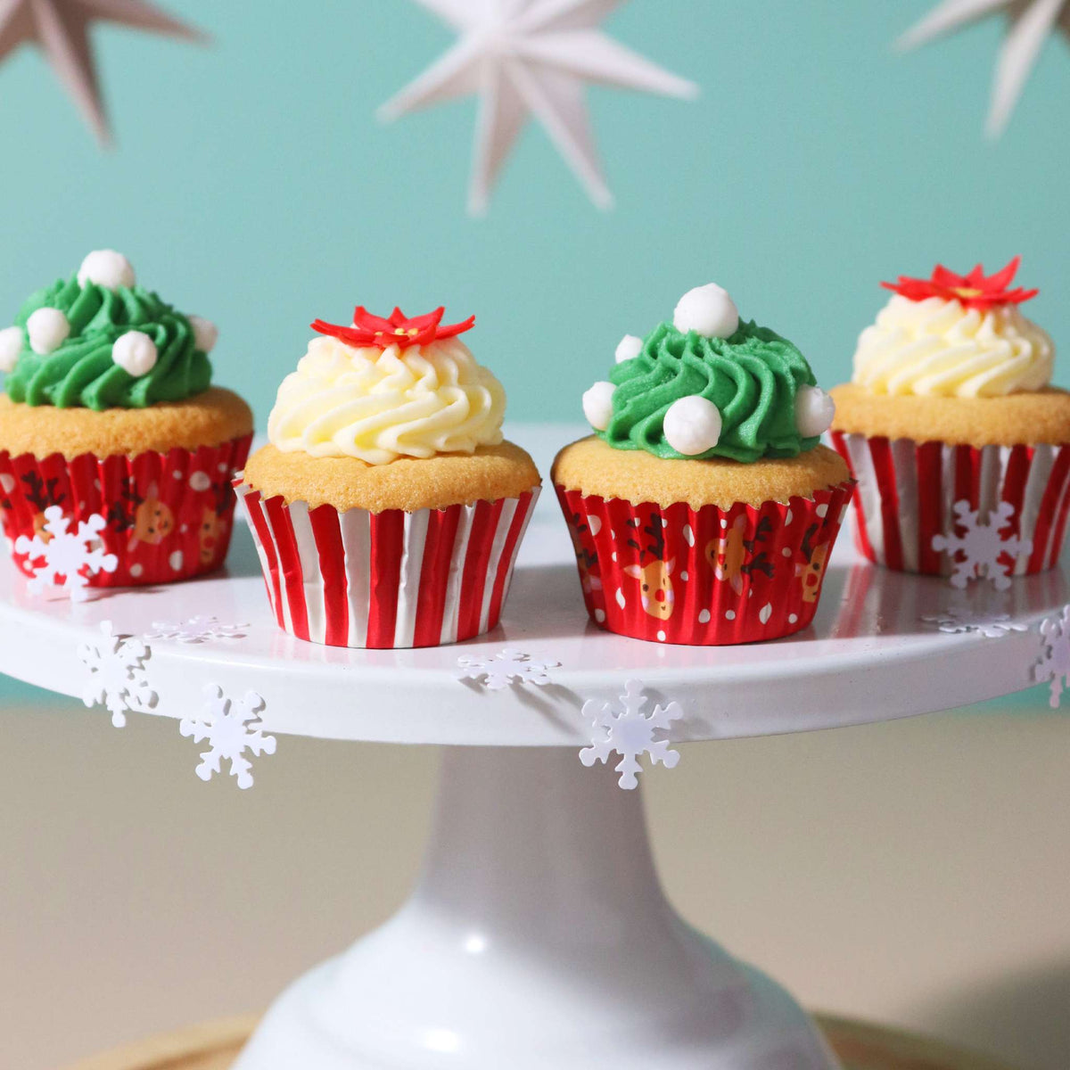 Kerst Cupcake Vormpjes met Folievoering, Rudolph - Mini Formaat (60 stuks)