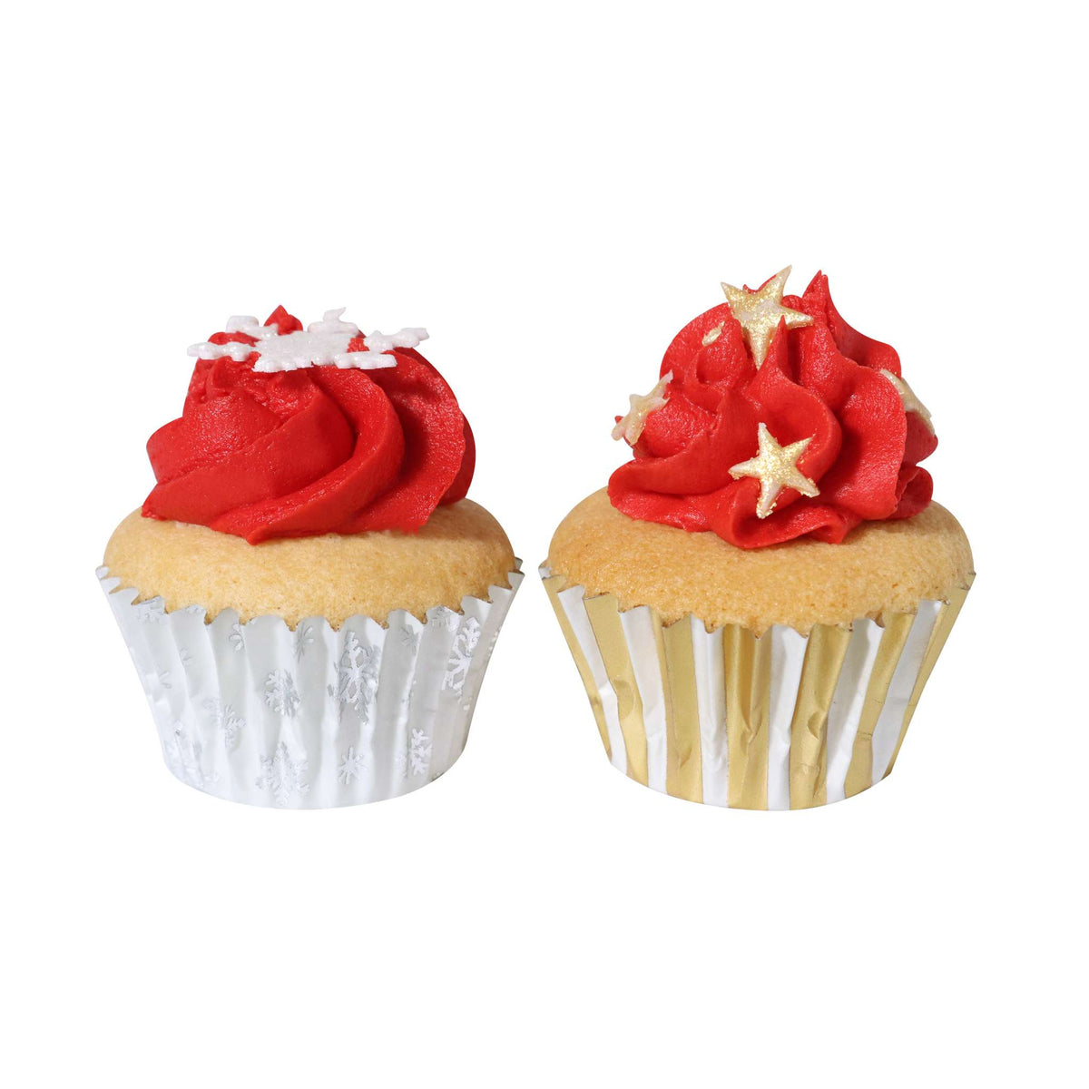 Kerst Cupcake Vormpjes met Folievoering, Sprankelend - Mini Formaat (60 stuks)