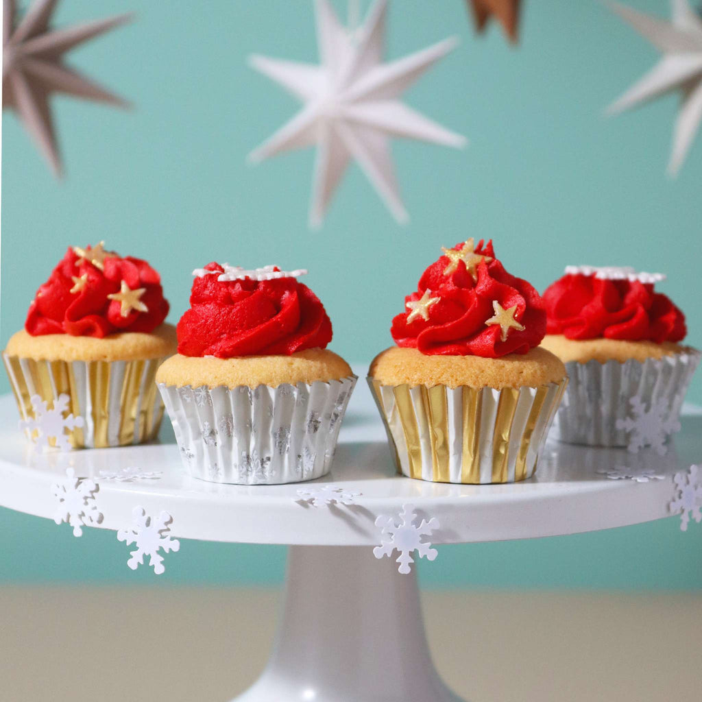Kerst Cupcake Vormpjes met Folievoering, Sprankelend - Mini Formaat (60 stuks)