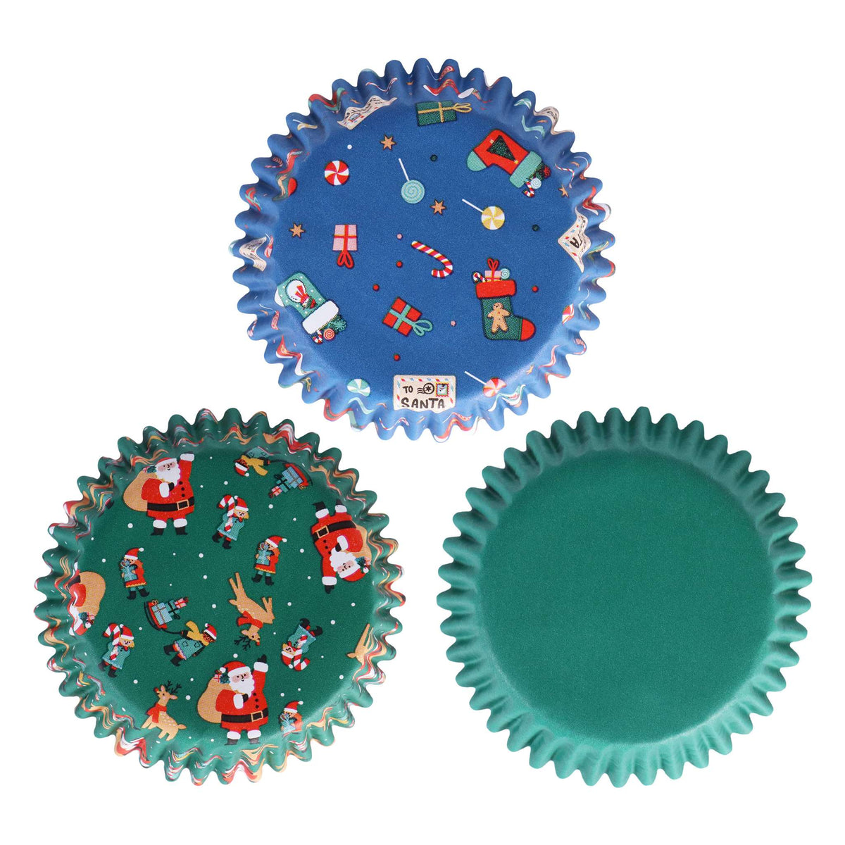 Santa Mix Cupcake Cases Pk/100