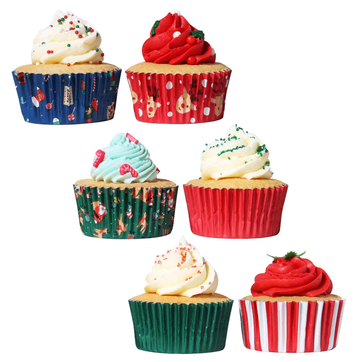 Santa Mix Cupcake Cases Pk/100