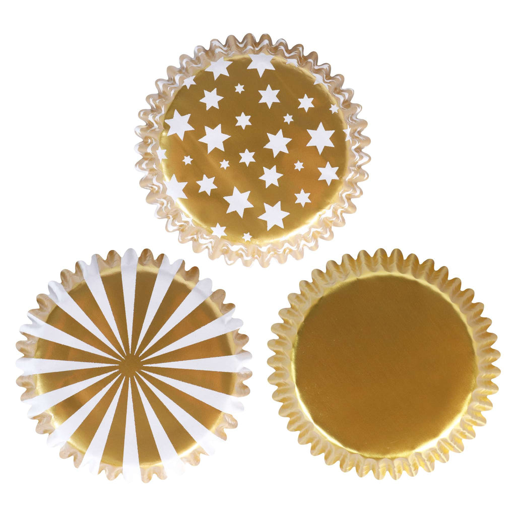 Noël Caissettes à cupcakes en Aluminium - Métalliques Or & Argent (100 pièces)