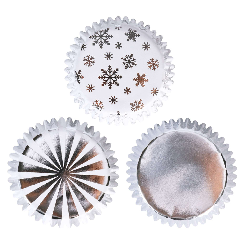 Noël Caissettes à cupcakes en Aluminium - Métalliques Or & Argent (100 pièces)