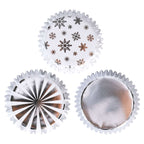 Noël Caissettes à cupcakes en Aluminium - Métalliques Or & Argent (100 pièces)