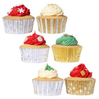 Noël Caissettes à cupcakes en Aluminium - Métalliques Or & Argent (100 pièces)
