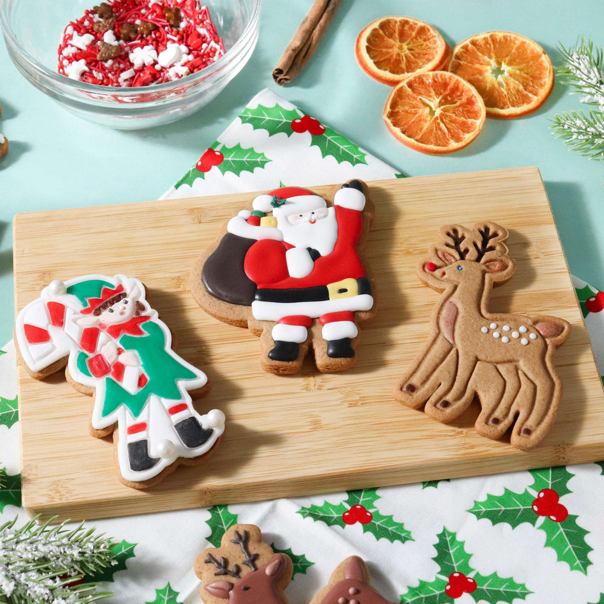 Santa's Workshop Cookie Cutters & Stamps Set Of 3