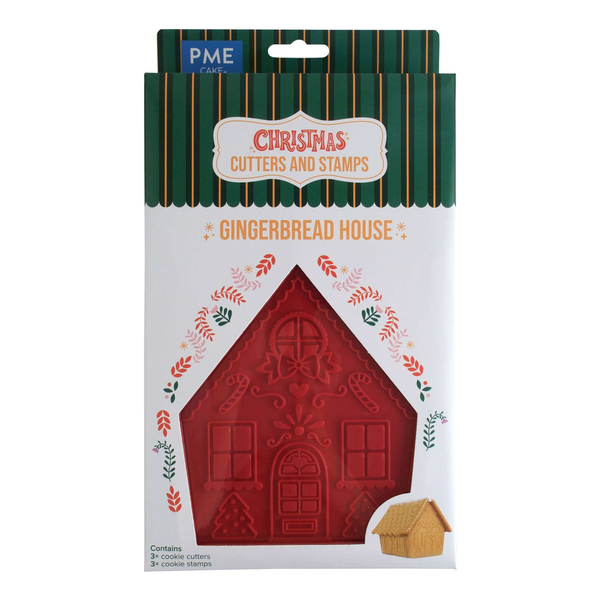Gingerbread House Cookie Cutters & Stamps Set Of 3