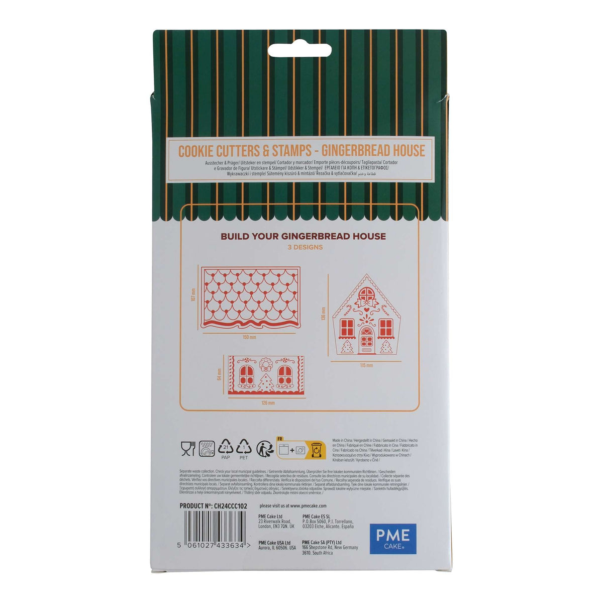 Gingerbread House Cookie Cutters & Stamps Set Of 3