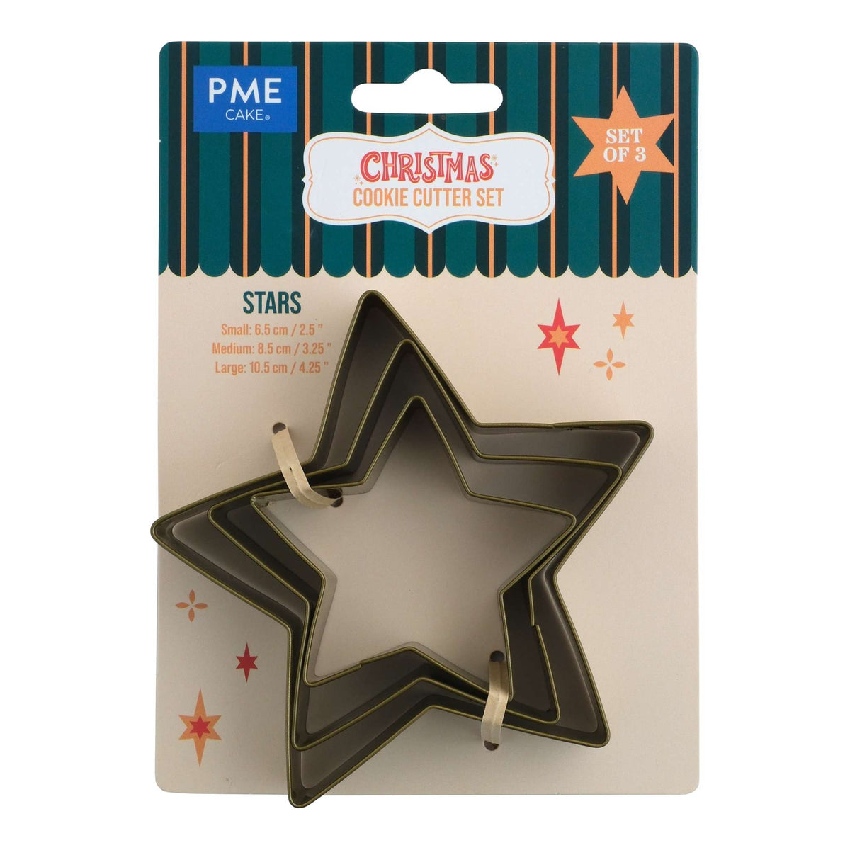Kerst Set van 3 Koekjesuitstekers - Sterren