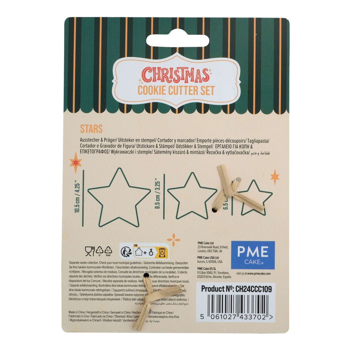 Weihnachts-Keksausstecher Set von 3 - Sterne