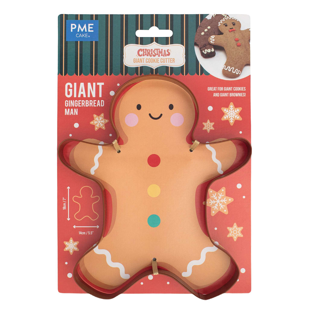 Noël emporte-pièce Géant - Bonhomme en Pain d'Épice (18cm / 7")