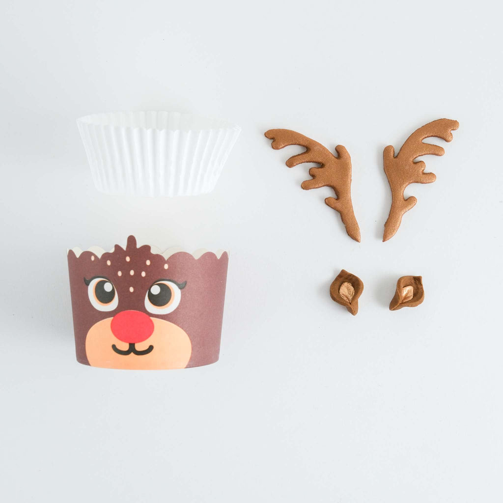 Kerst Cupcake Versieringset - Rendieren (Set van 6)