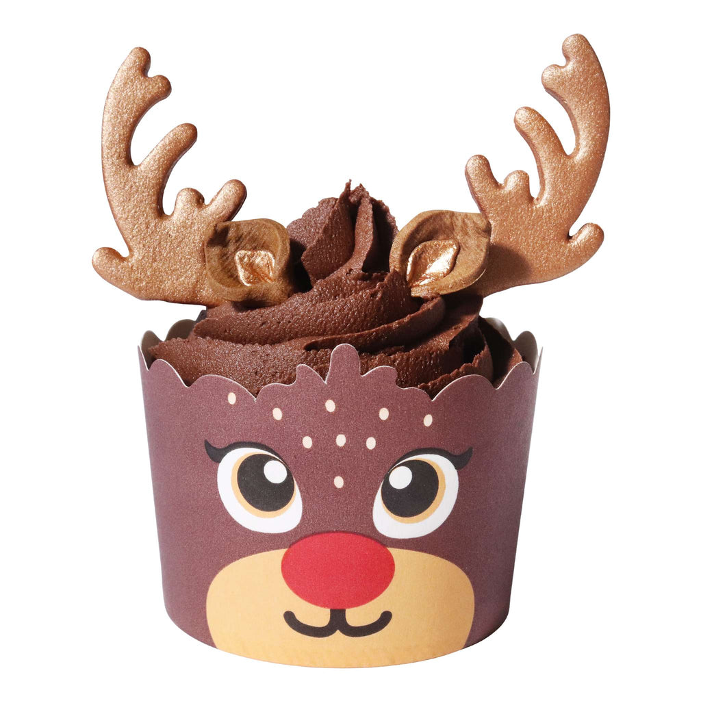 Kerst Cupcake Versieringset - Rendieren (Set van 6)
