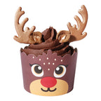 Kerst Cupcake Versieringset - Rendieren (Set van 6)