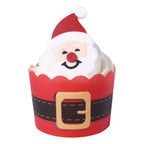 Weihnachts Cupcake-Dekorationsset - Emoji Santa (6er-Set)