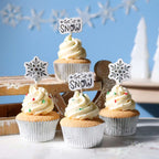 Weihnachtliche Bakförmchen & Cupcake Dekorationensset - Lass es Schneien (24er-Set)