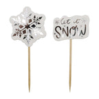 Weihnachtliche Bakförmchen & Cupcake Dekorationensset - Lass es Schneien (24er-Set)
