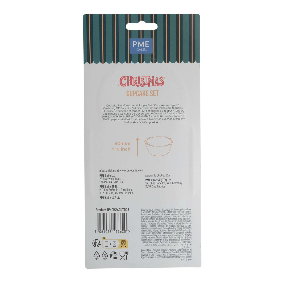 Weihnachtliche Bakförmchen & Cupcake Dekorationensset - Lass es Schneien (24er-Set)