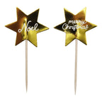 Weihnachtliche Bakförmchen & Cupcake Dekorationensset - Goldene Sterne (24er-Set)