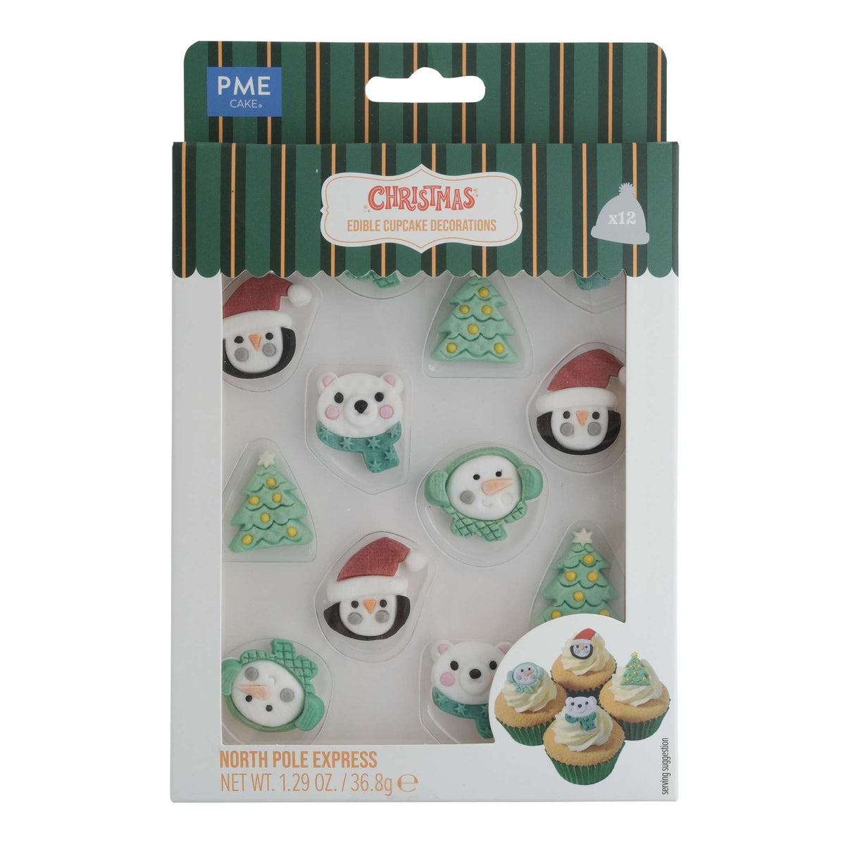 Navidad Decoraciones de Azúcar Comestibles - Expreso del Polo Norte (12 piezas)
