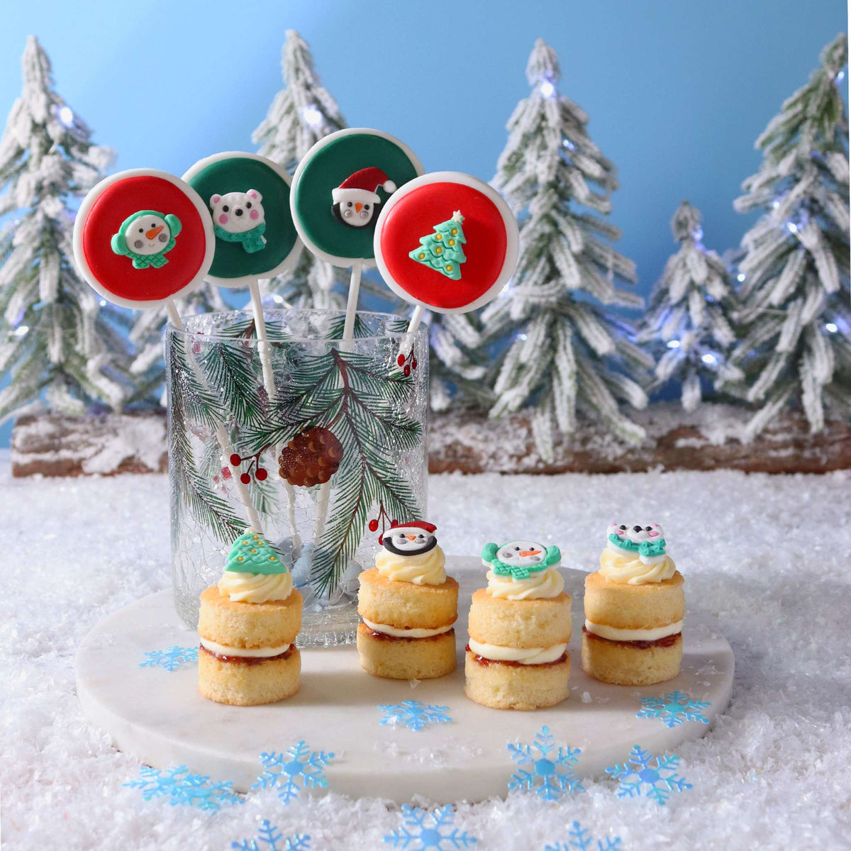 Navidad Decoraciones de Azúcar Comestibles - Expreso del Polo Norte (12 piezas)