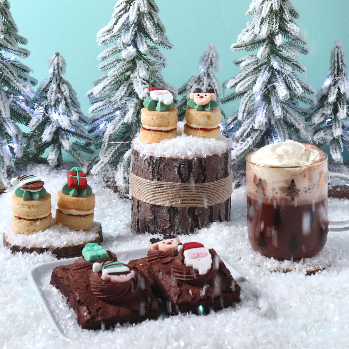 Navidad Decoraciones de Azúcar Comestibles - ¡Santa Viene a la Ciudad! (12 piezas)