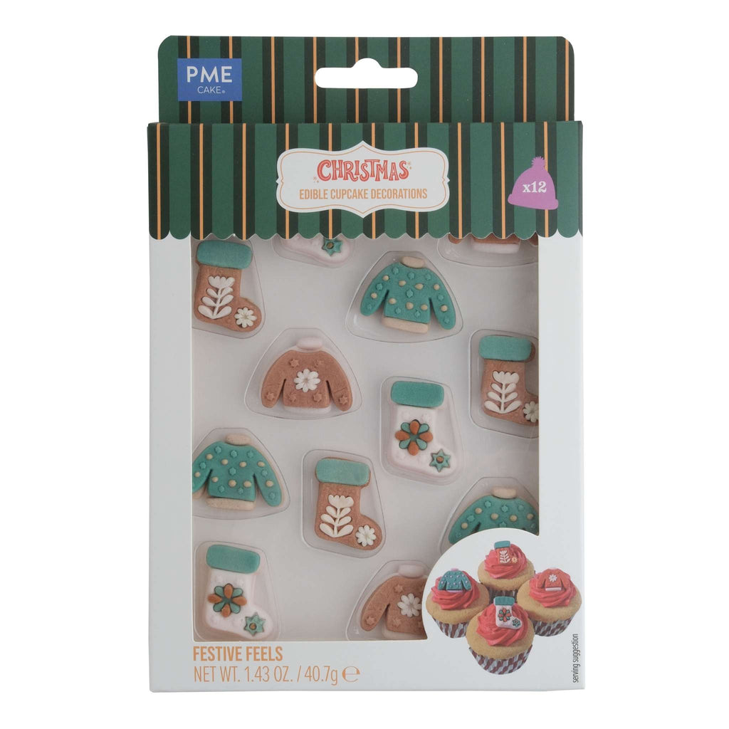 Navidad Decoraciones de Azúcar Comestibles - Sensaciones Festivas (12 piezas)