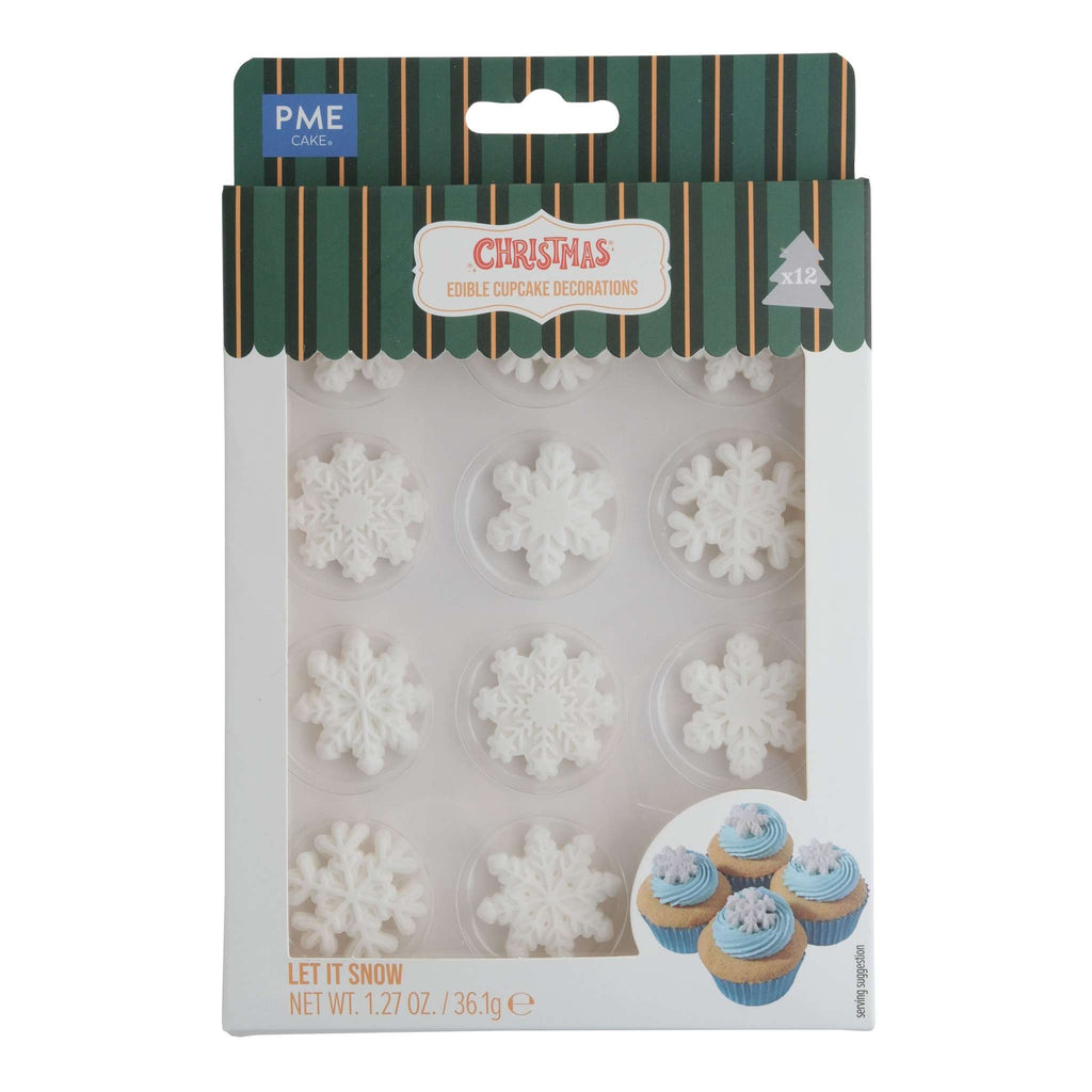 Kerst Eetbare Suikerdecoraties - Laat het Sneeuwen (12 stuks)