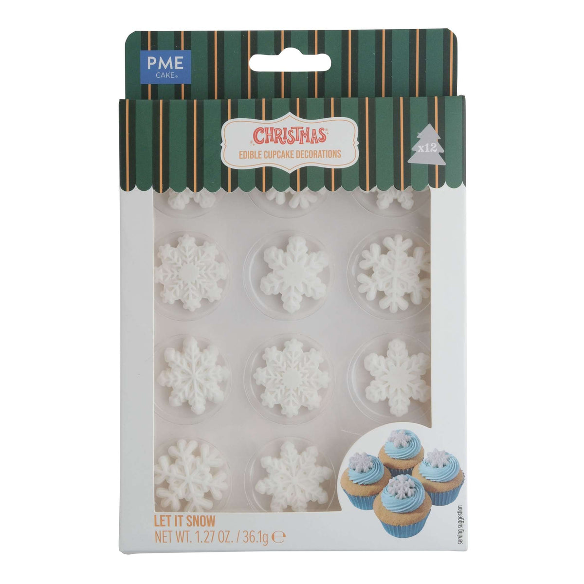 Navidad Decoraciones de Azúcar Comestibles - Que Caiga Nieve (12 piezas)