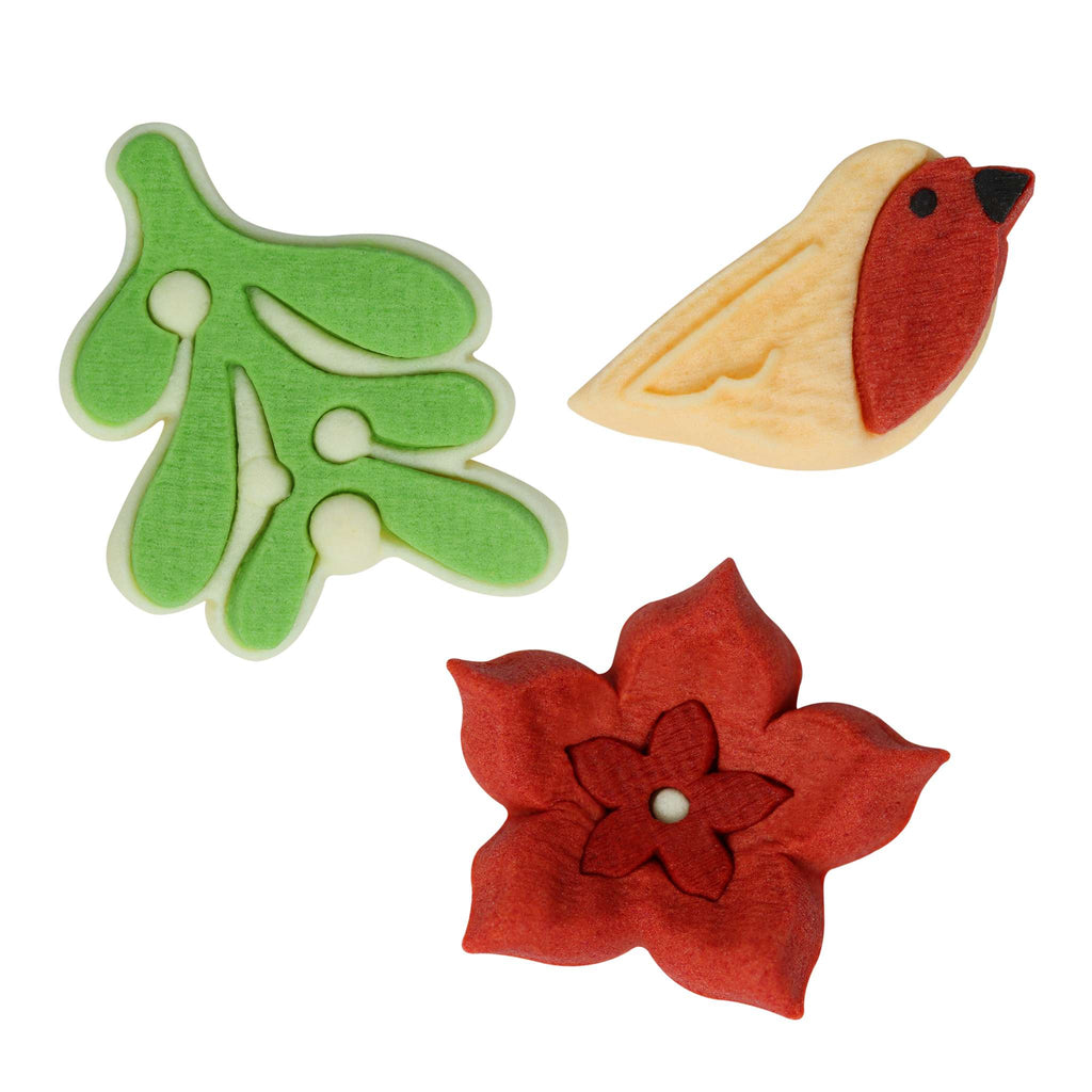 Kerst Eetbare Suikerdecoraties - Onder de Mistletoe (12 stuks)