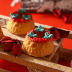 Weihnachts Essbare Zucker Tortenaufsatz - Fröhliche Stechpalme (24 Stück)