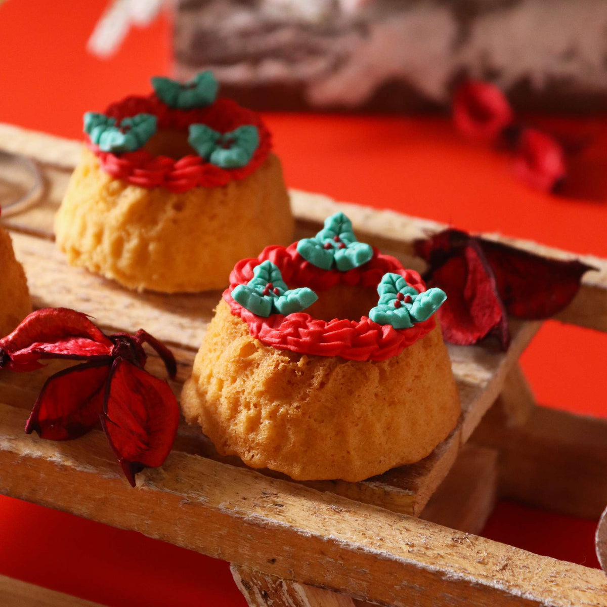 Navidad Decoraciones de Azúcar Comestibles - Acebo Alegre (24 piezas)