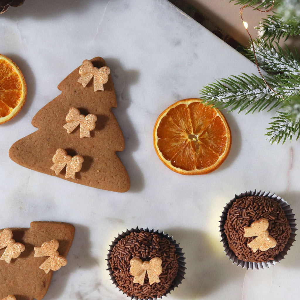 Noël Décorations en Sucre Comestibles - Noeuds et rubans (24 pièces)