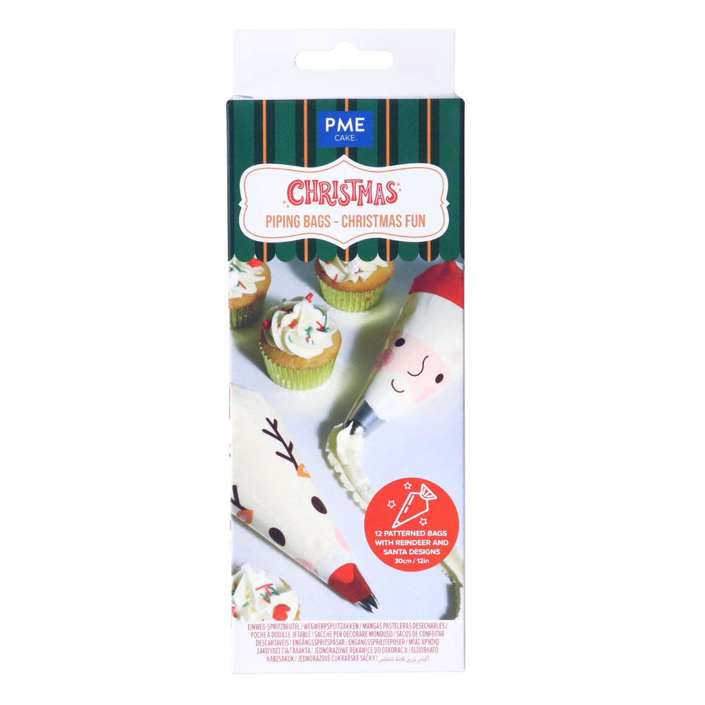 Christmas Fun Disposable Piping Bags Pk/12 (30cm / 12in)