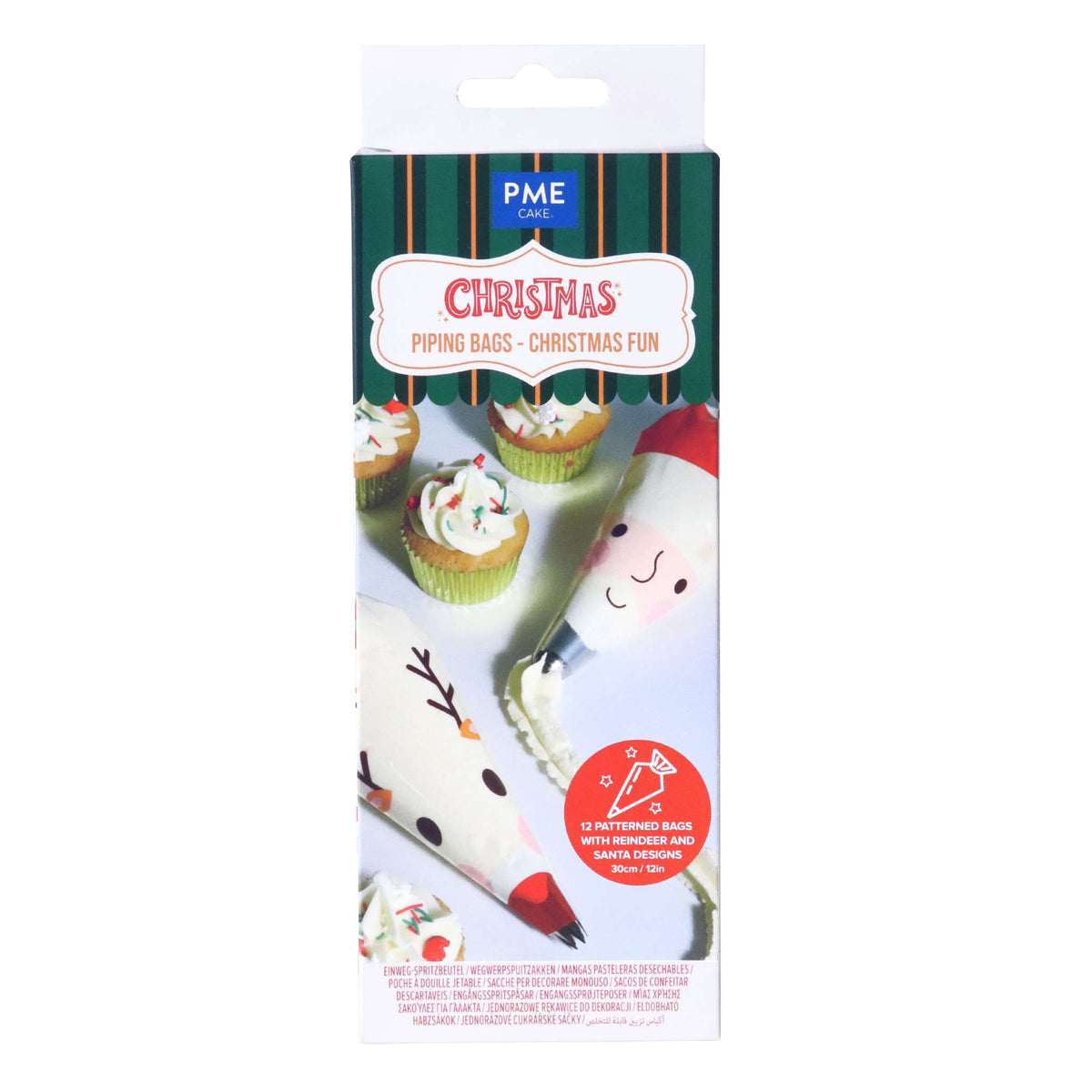Christmas Fun Disposable Piping Bags Pk/12 (30cm / 12in)
