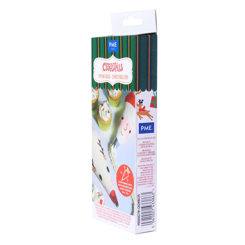 Christmas Fun Disposable Piping Bags Pk/12 (30cm / 12in)